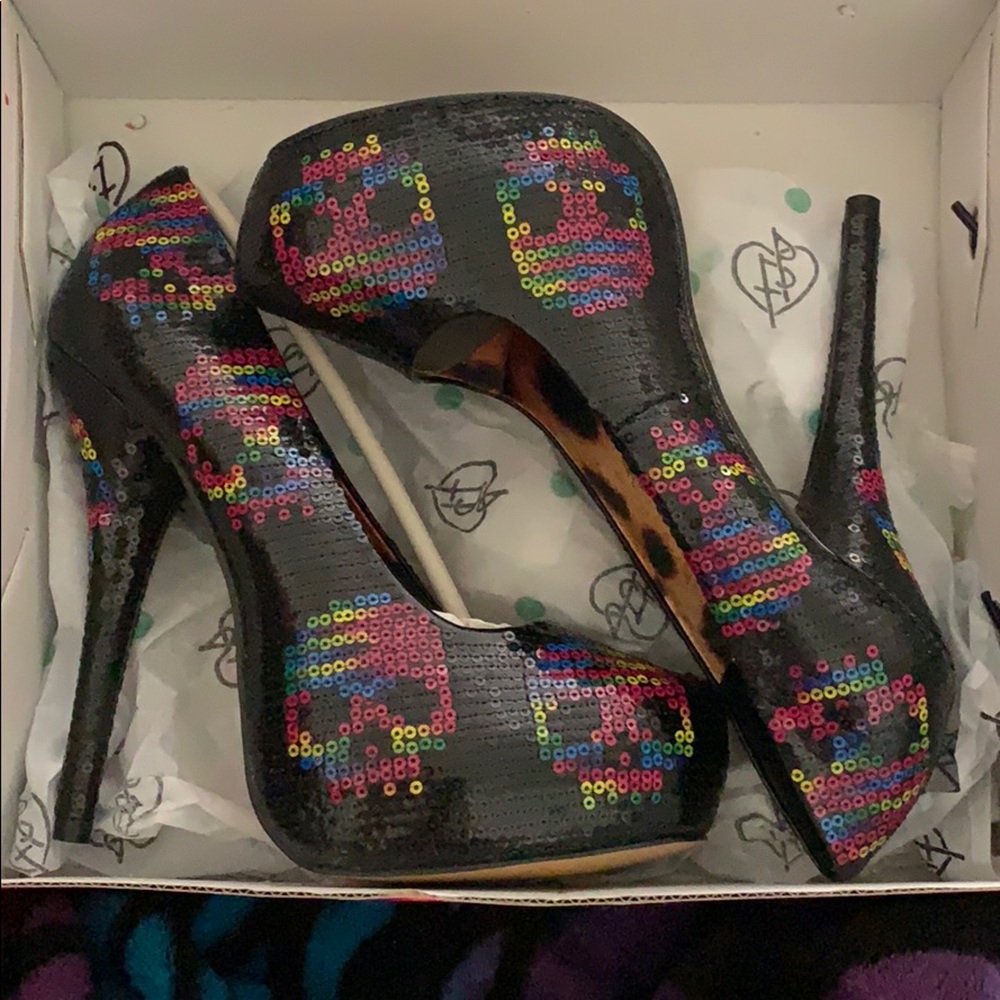 Iron Fist Digi Skull Sequin Platform